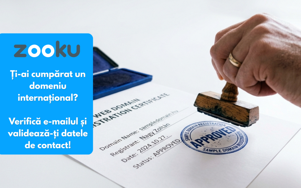 Validarea datelor de contact este un pas obligatoriu pentru domeniile internaționale